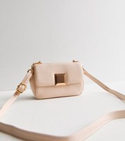 New Look Cream Leather-Look Puffer Cross Body Bag